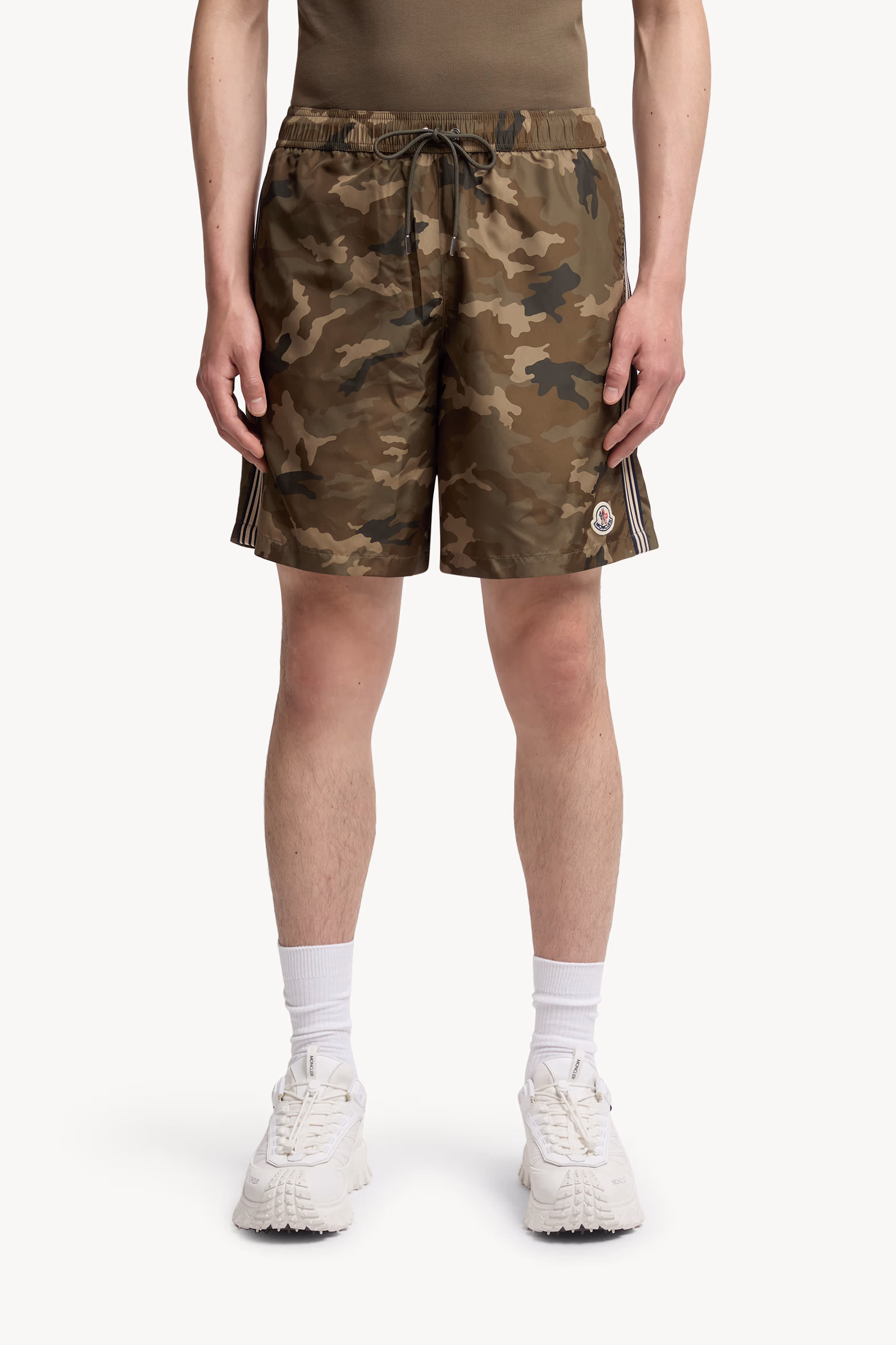 Printed Swim Shorts Men Green & Brown Moncler 3